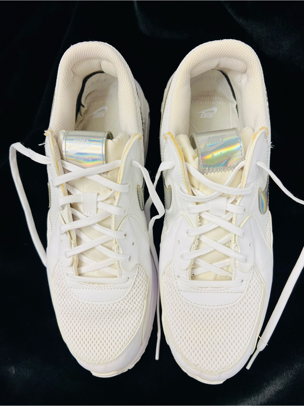 Nike Air Max Excee White and Silver Holographic Sneakers Womens 12 Mens 10.5 - Picture 4 of 9